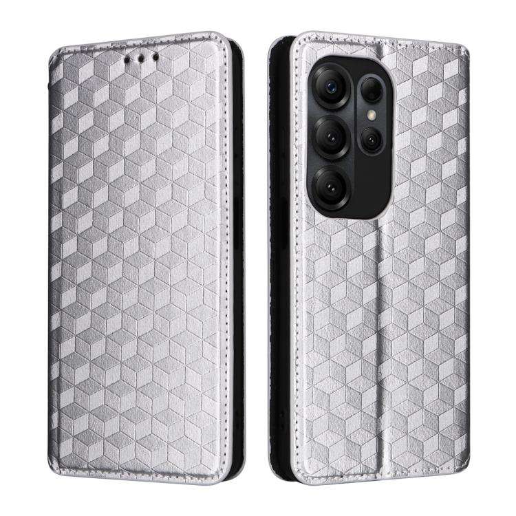 For Doogee Note 56X / Note 56X Pro Cubic Grid Texture Flip Leather Phone Case(Silver)