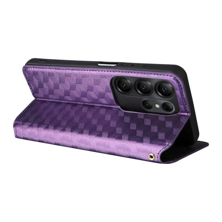 For Doogee Note 56X / Note 56X Pro Cubic Grid Texture Flip Leather Phone Case(Purple)