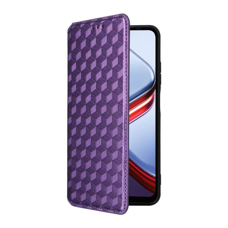 For Doogee Note 56X / Note 56X Pro Cubic Grid Texture Flip Leather Phone Case(Purple)