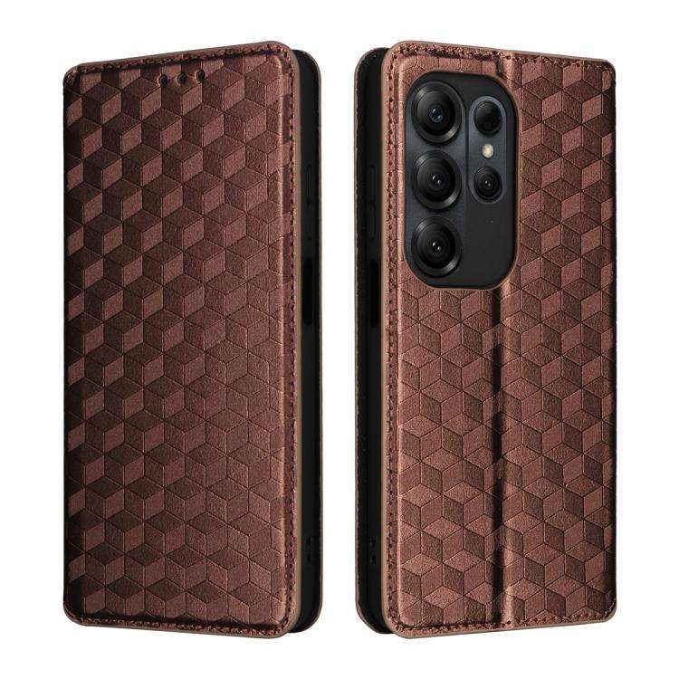 For Doogee Note 56X / Note 56X Pro Cubic Grid Texture Flip Leather Phone Case(Brown)