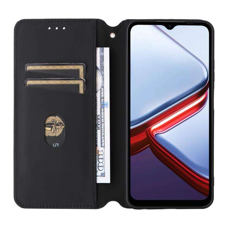 For Doogee Note 56X / Note 56X Pro Cubic Grid Texture Flip Leather Phone Case(Brown)