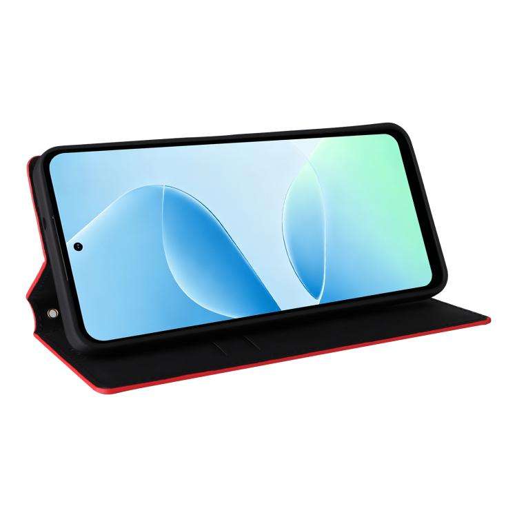 For Doogee B10 Pro 4G Cubic Grid Texture Flip Leather Phone Case(Red)