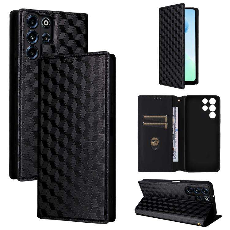 For Doogee B10 Pro 4G Cubic Grid Texture Flip Leather Phone Case(Silver)