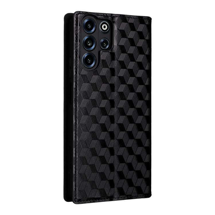 For Doogee B10 Pro 4G Cubic Grid Texture Flip Leather Phone Case(Silver)