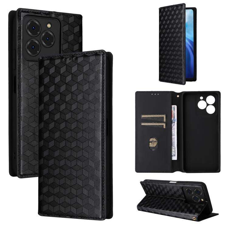 For Ulefone Note 20 Pro Cubic Grid Texture Flip Leather Phone Case(Black)