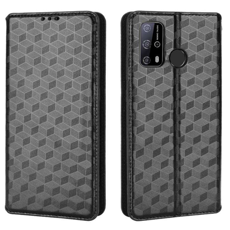 For Oukitel C23 Pro Cubic Grid Texture Flip Leather Phone Case(Black)