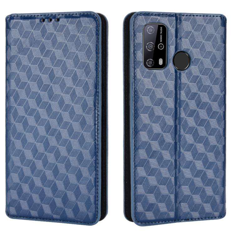 For Oukitel C23 Pro Cubic Grid Texture Flip Leather Phone Case(Blue)