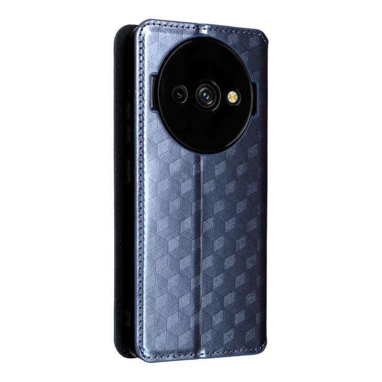 For Oukitel C59 / C59 Pro Cubic Grid Texture Flip Leather Phone Case(Blue)