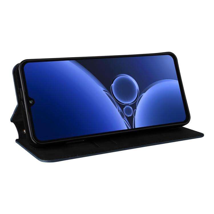 For Oukitel C59 / C59 Pro Cubic Grid Texture Flip Leather Phone Case(Blue)