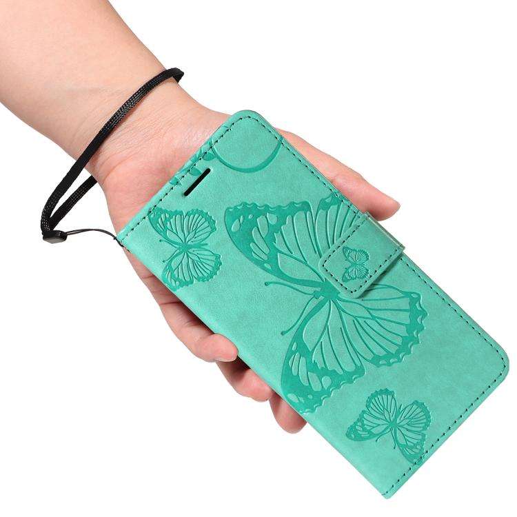 For Redmi K90/Poco F8 Pro 3D Butterfly Embossed Pattern Flip Leather Phone Case(Green)