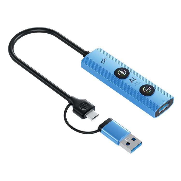 YCE V295B 5 in 1 USB3.0 / Type-C HUB Adapter AI Docking Station(Blue)
