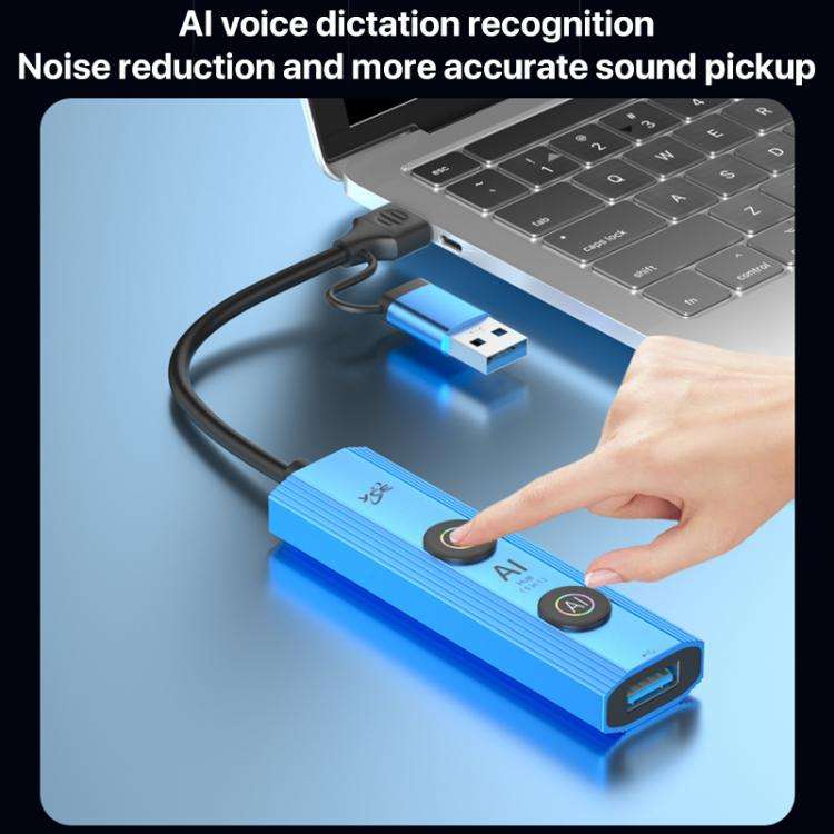 YCE V295B 5 in 1 USB3.0 / Type-C HUB Adapter AI Docking Station(Blue)