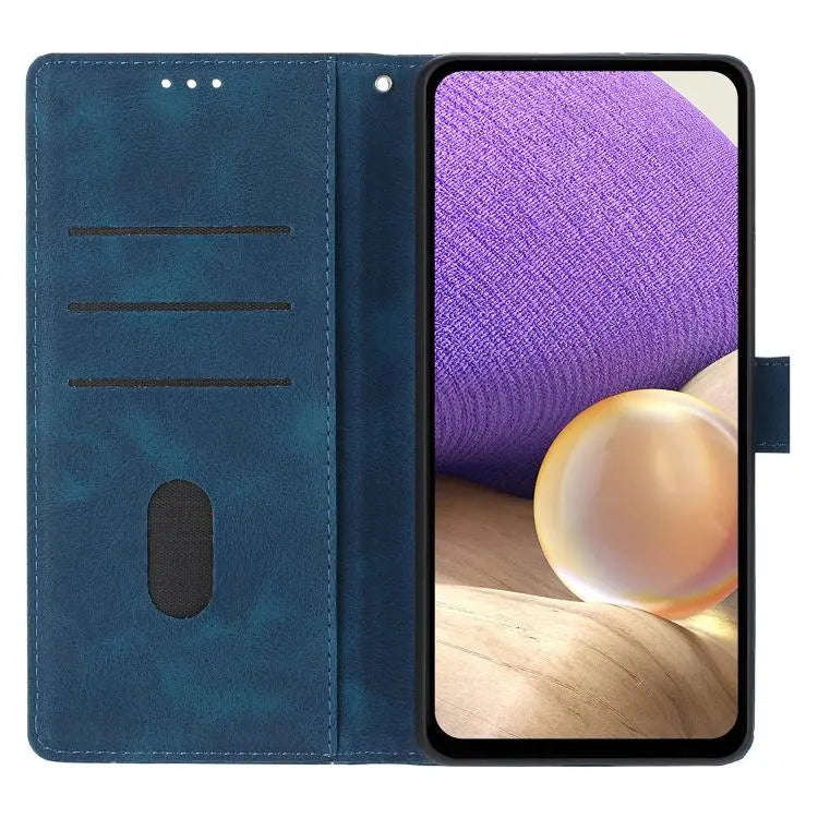 For Motorola Edge 50 Pro Triangles Embossed Leather Phone Case(Blue)