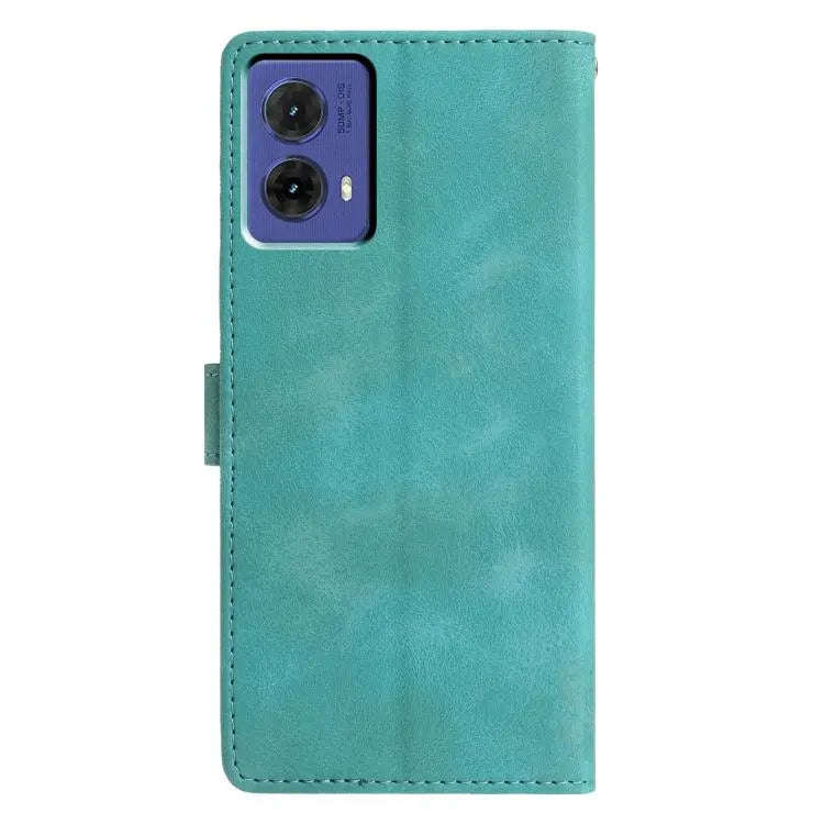 For Motorola Moto G85 Triangles Embossed Leather Phone Case(Green)
