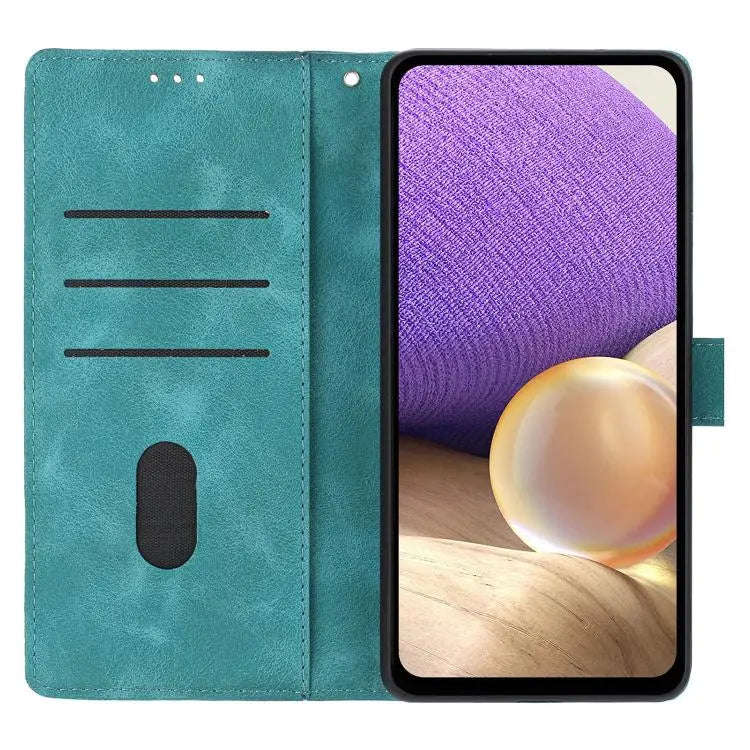 For Motorola Moto G85 Triangles Embossed Leather Phone Case(Green)