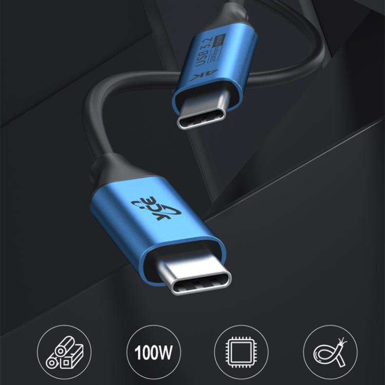 YCE-V292B 100W Type-C to Type-C with E-marker Full Function Data Cable, Length: 1.8m(Blue)