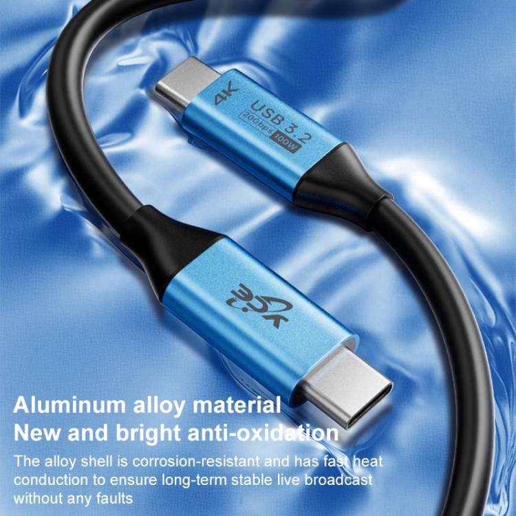 YCE-V292B 100W Type-C to Type-C with E-marker Full Function Data Cable, Length: 1.8m(Blue)