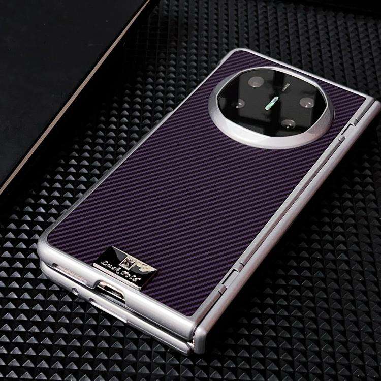 For Huawei Mate X6 Kevlar Carbon Fiber Spring Axis Nameplate Shockproof Phone Case(Black)