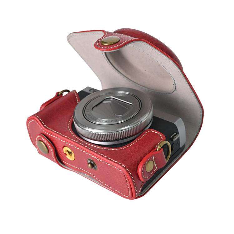 For Canon G7 X Mark III / G7X3 Retro Litchi Texture Leather Full Body Camera Case Bag with Strap(...