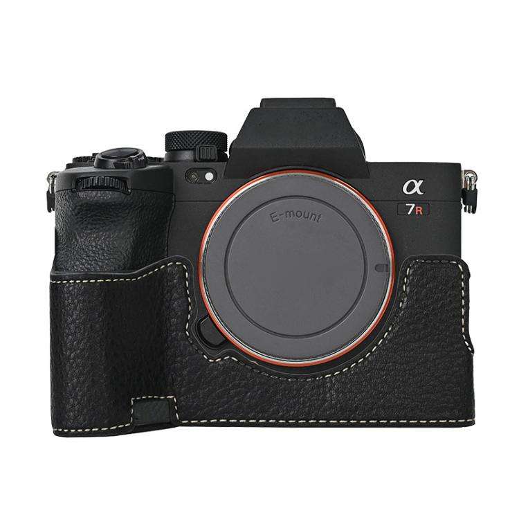 For Sony ILCE7RM5 / A7R5 Litchi Texture PU Leather Camera Half Case Base(Black)