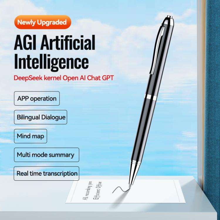 JNN Q90A Smart AI Voice Recording Pen Support APP Control, Memory:8GB(Black)