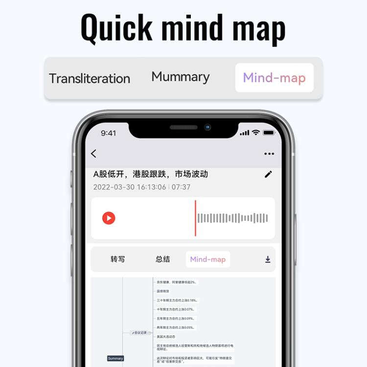 JNN M29A Portable Smart AI Magnetic Recorder Support APP Control, Memory:128GB(Black)