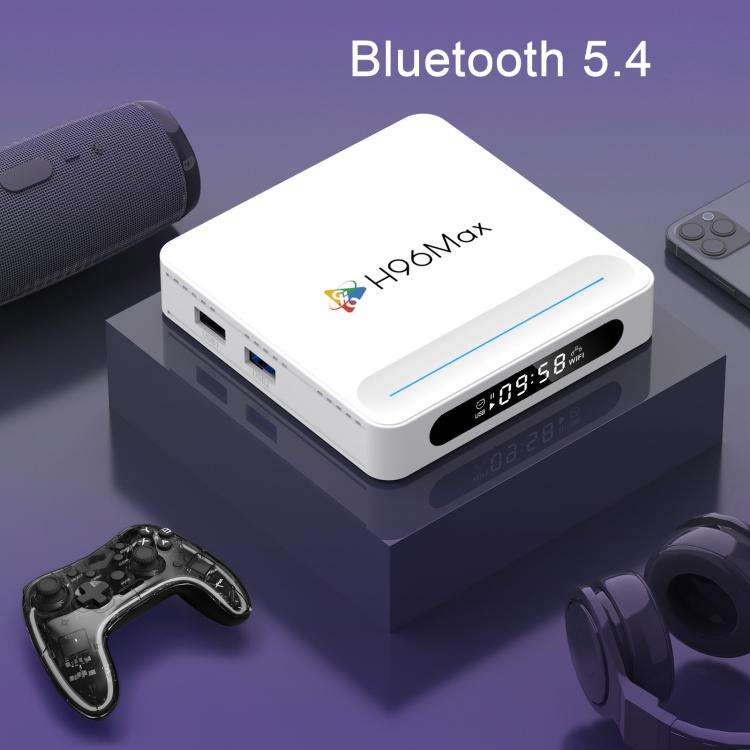 H96 Max H618 Plus Android 14.0 Smart TV Box, 4GB+128GB, Allwinner H618 Quad-core ARM Cortex-A53(U...