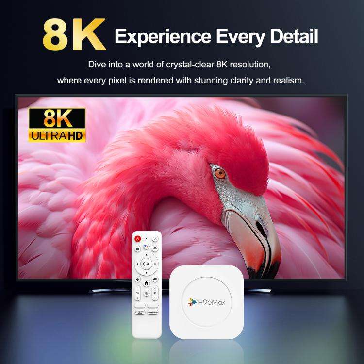H96 Max M1 Plus Android 14.0 Smart TV Box, 2GB+16GB, RK3528 Quad-core ARM Cortex-A53(EU Plug)