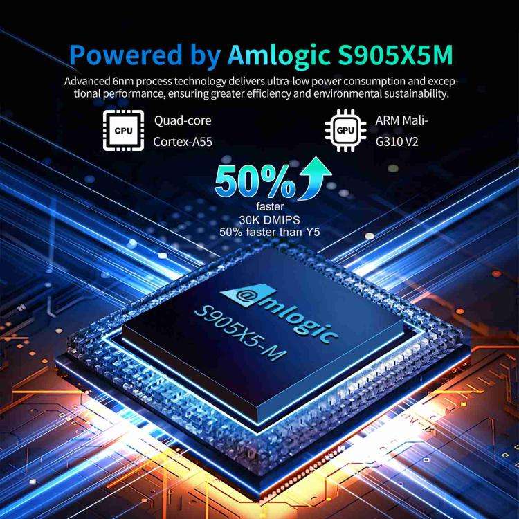 X96 M200 YB951 Android 14.0 Smart TV Box, 4GB+32GB, Amlogic S905X5M Quad-core ARM Cortex A55(AU P...
