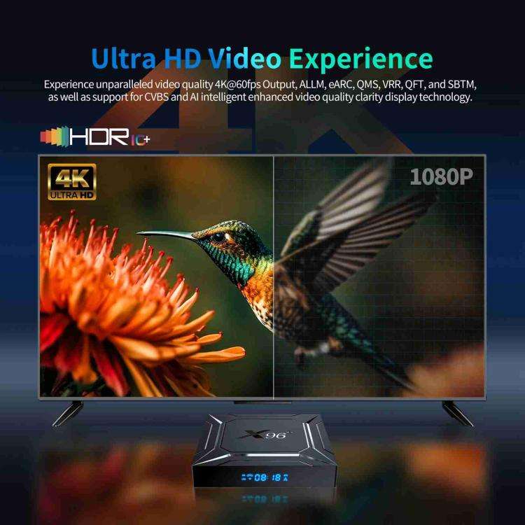 X96 M200 YB951 Android 14.0 Smart TV Box, 4GB+64GB, Amlogic S905X5M Quad-core ARM Cortex A55(AU P...
