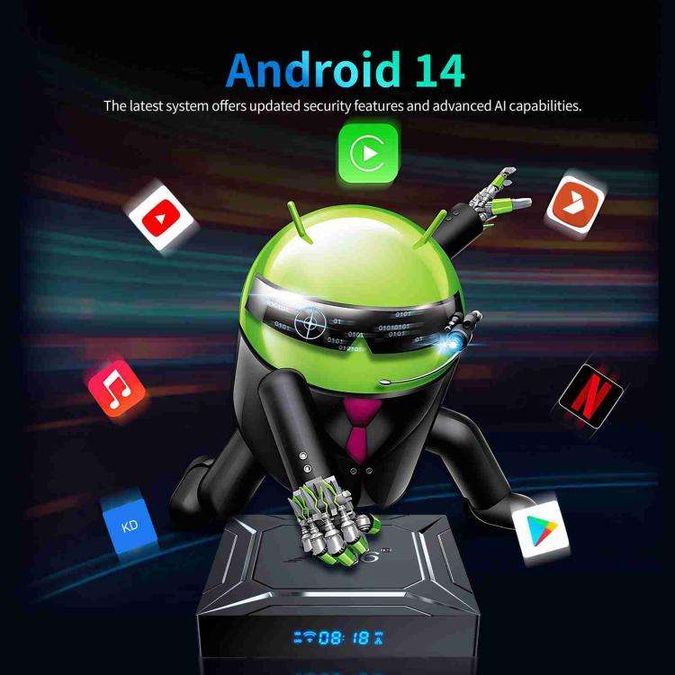 X96 M200 YB951 Android 14.0 Smart TV Box, 4GB+32GB, Amlogic S905X5M Quad-core ARM Cortex A55(AU P...