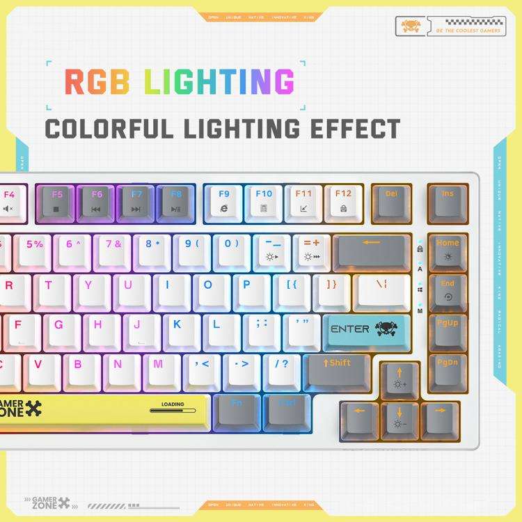 ONIKUMA G58 82-Keys Hot-Swappable Mechanical Gaming Keyboard(White)