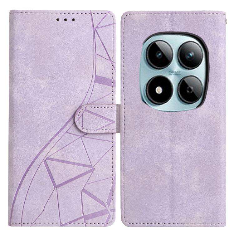 For Redmi Note 15 Pro+ 5G Global 163.3mm Triangles Embossed Leather Phone Case(Purple)