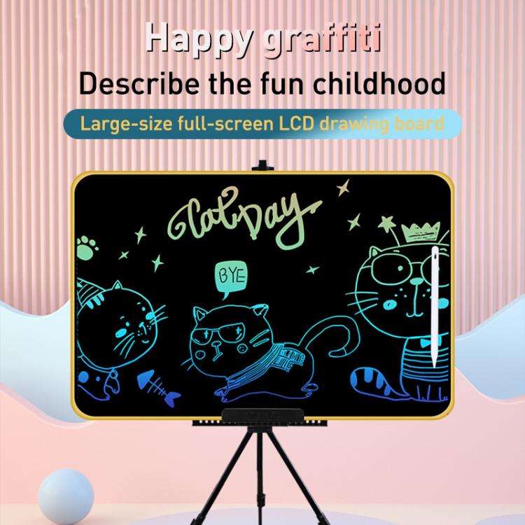 Rechargeable Children Graffiti LCD Drawing Board, Style:16 inch Yellow / Color Writing