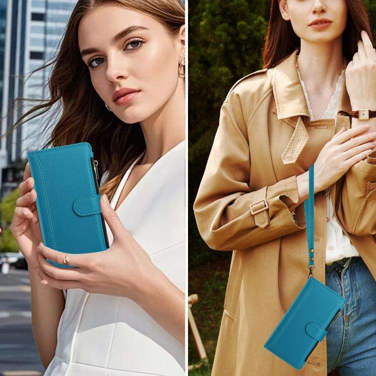 For Ulefone Note 18 Ultra / Note 18 Pro Magnetic Closure 9 Card Slots Zipper Leather Case with Ha...