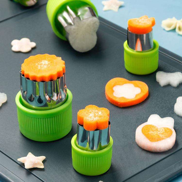 Stainless Steel Irregular Biscuit Mold Fruit Begetable Cutting Mold, Style:12pcs / Set Red