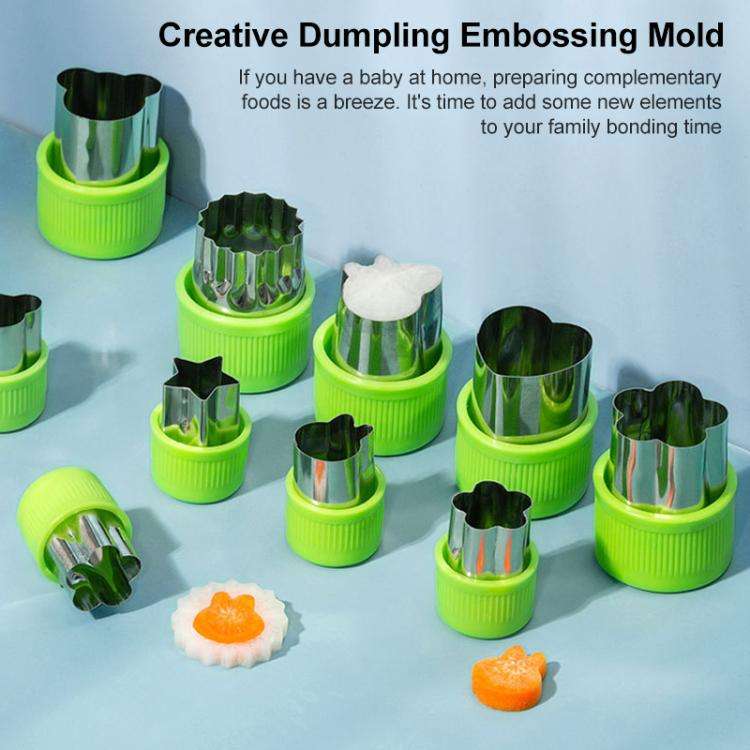 Stainless Steel Irregular Biscuit Mold Fruit Begetable Cutting Mold, Style:12pcs / Set Yellow