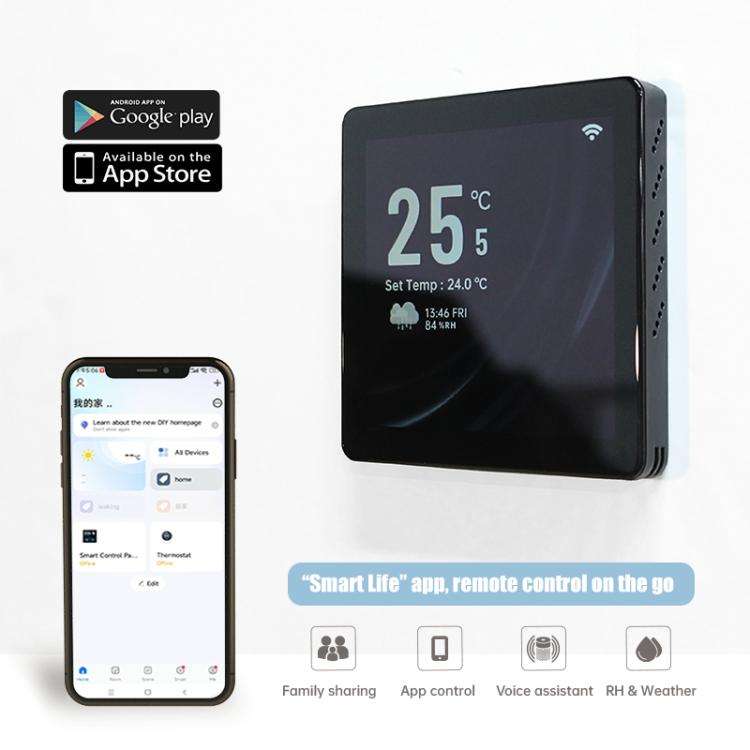 BHT-2005GCLW Boiler Heating WiFi 4 inch Screen Smart Thermostat(Black)