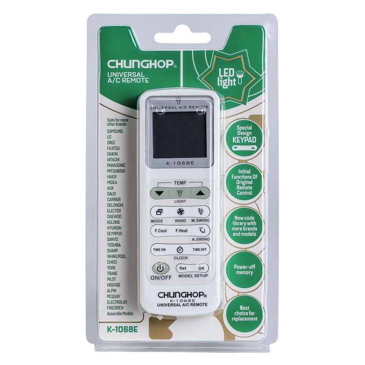 CHUNGHOP K-1068E Universal Air Conditioner Remote Control with Torch