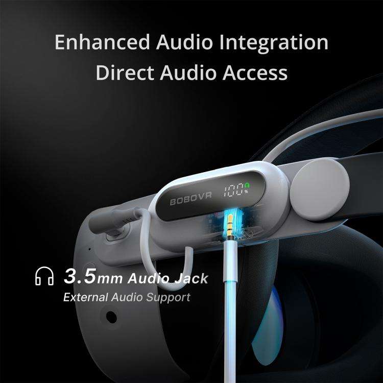 BOBOVR E3 Pro For Quest 3S / 3 VR Head Strap with B100 Battery Cell