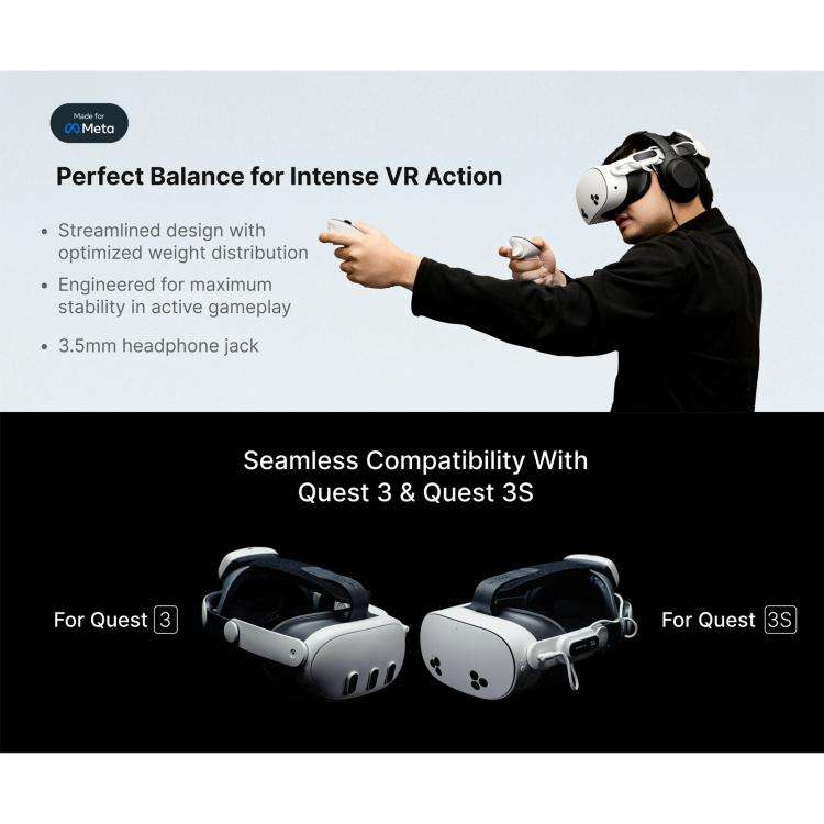 BOBOVR E3 Pro For Quest 3S / 3 VR Head Strap with B100 Battery Cell