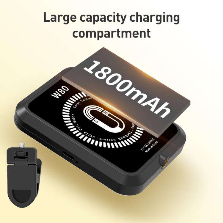 W80 Multifunctional Portable Magnetic Fill Light, Style:Three-Colors Light