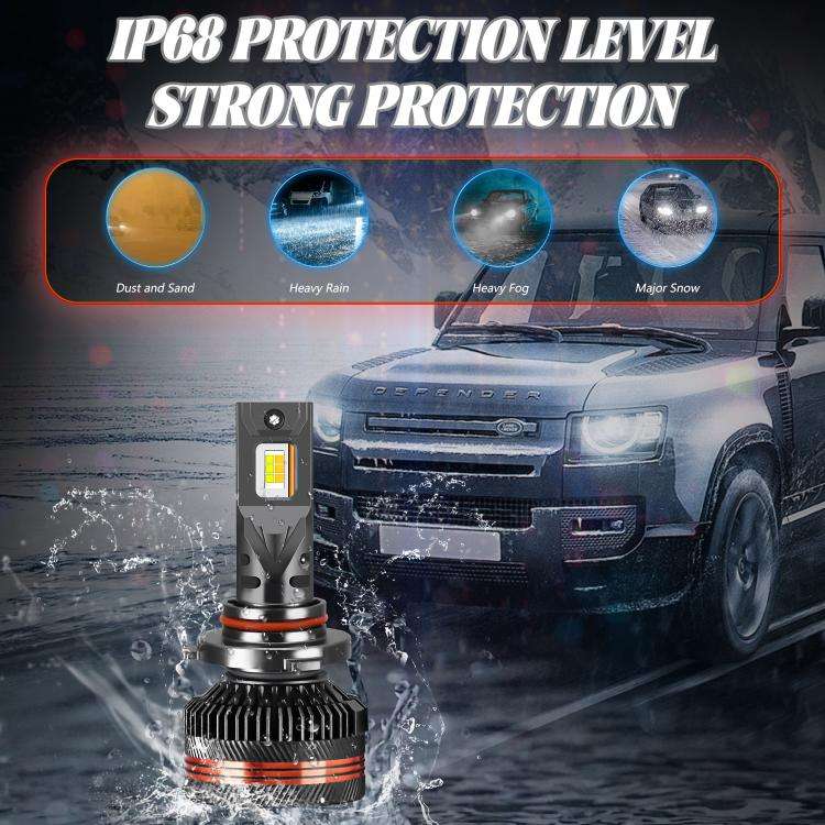 9006 2pcs/Pack 60W 8000LM 6000K Three Color Remote Control Car LED Headlight Bulb