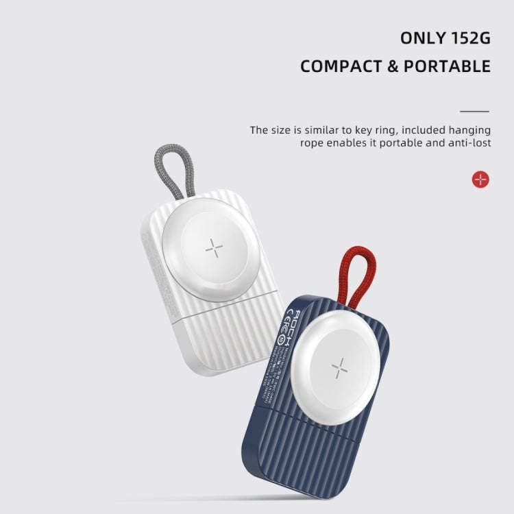 ROCK W26 Portable Magnetic Wireless Charger for Apple Watch Type-C Interface(Blue)