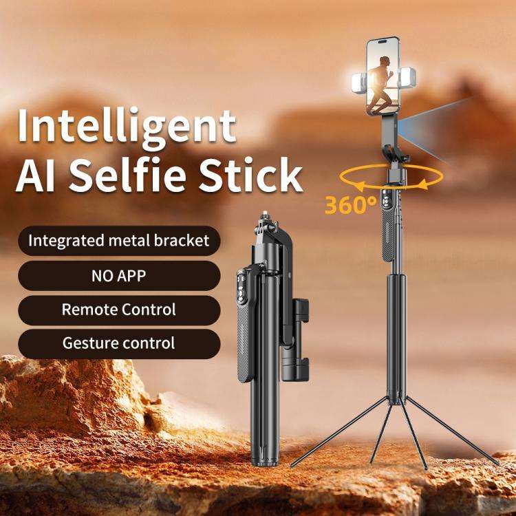 FUNSNAP A8 AI Smart Face Tracking Selfie Stick 5-axis Anti-shake Stand(Black)