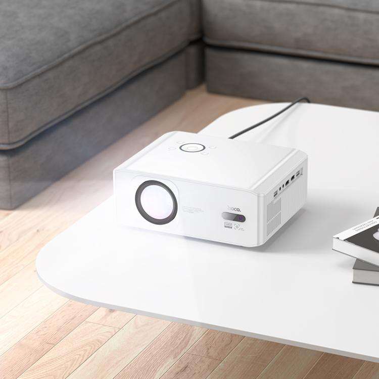 hoco DT3 1920x1080P 370ANSI Smart Electric Focus Projector Android Version, US Plug(White)