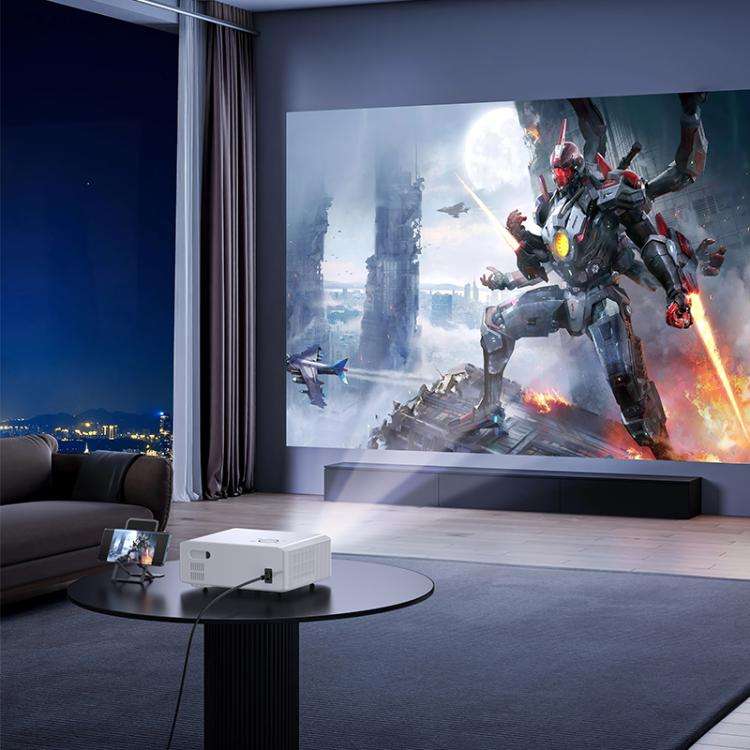 hoco DT3 1920x1080P 370ANSI Smart Electric Focus Projector Android Version, US Plug(White)