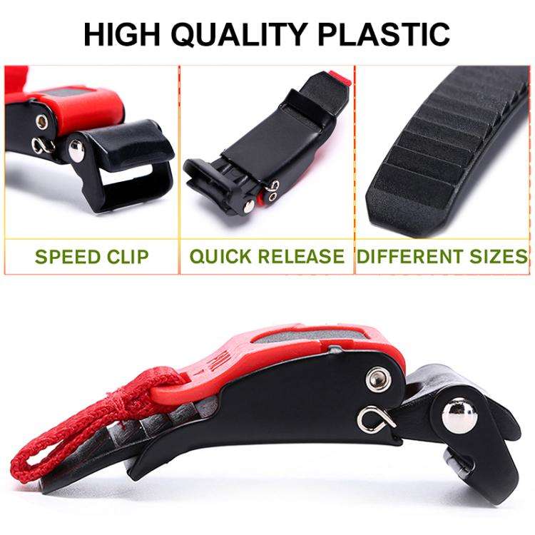 SOMAN QB12 Motorcycle Helmet Buckle Universal Quick Release Plastic Clip(Black Red)