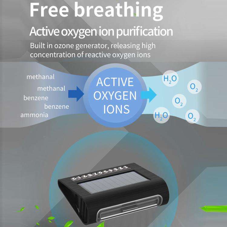 Solar Energy Car Air Purifier with Number Plate(Black)