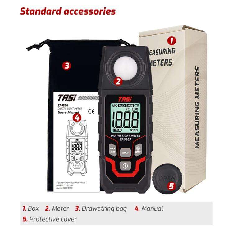 TRSI TA636A Integrated Digital Lux Meter Light Brightness Measuring
